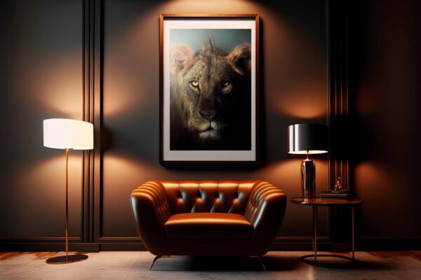 Lioness portrait mockup